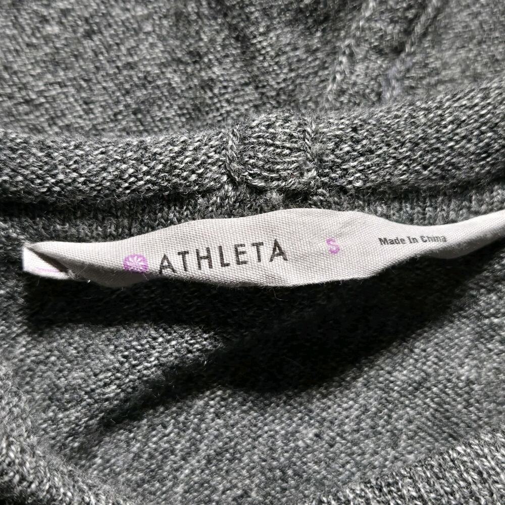 Athleta Hooded Sweater 100% Merino X Fine Wool Gray Size Small - Picture 5 of 8